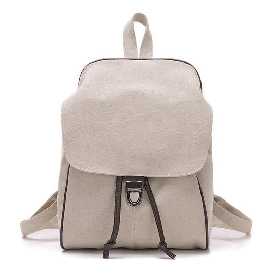 Minimal Solid Color Canvas Backpack for Students