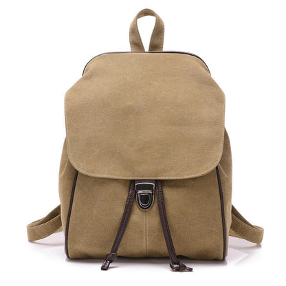 Minimal Solid Color Canvas Backpack for Students