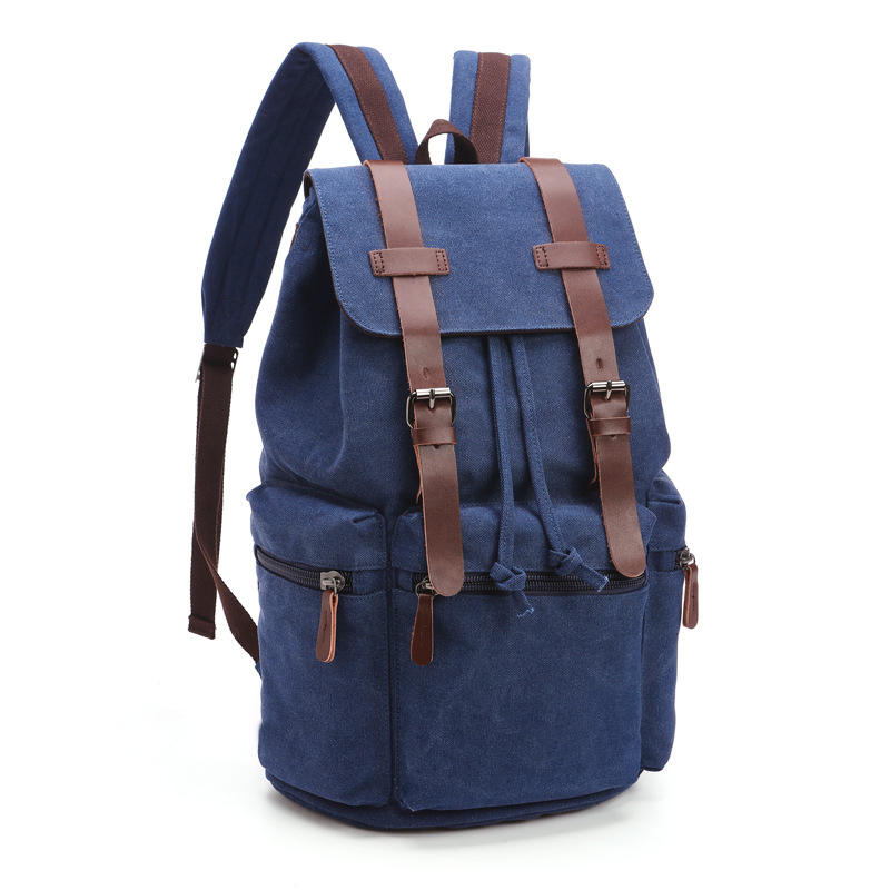 Korean Style Waterproof Canvas Backpack with Laptop Compartment