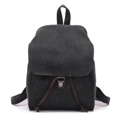 Minimal Solid Color Canvas Backpack for Students