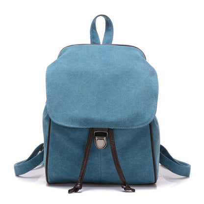 Minimal Solid Color Canvas Backpack for Students