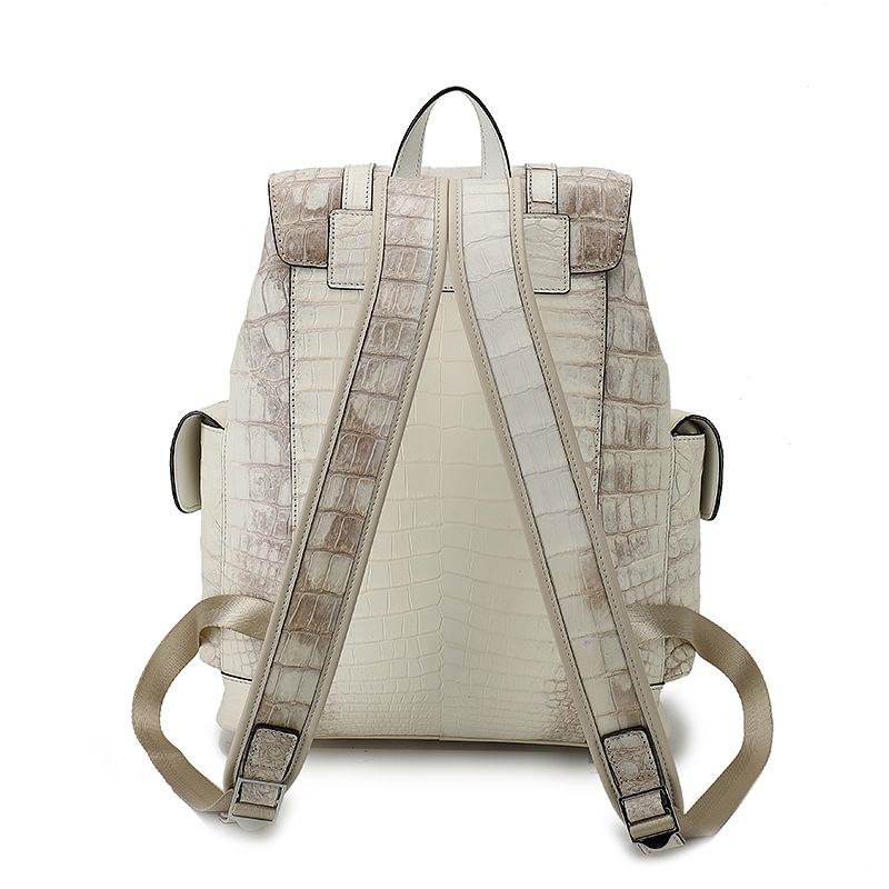 Crocodile Embossed Genuine Leather Backpack