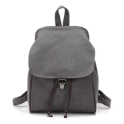 Minimal Solid Color Canvas Backpack for Students