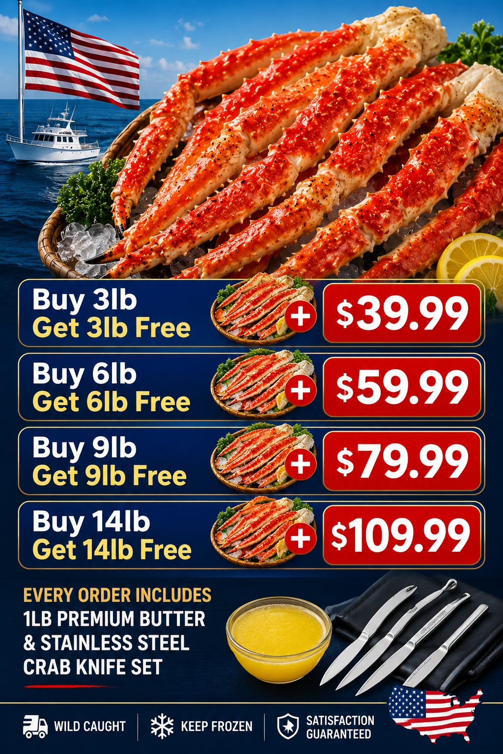 🔥Premium Wild King Crab Legs | Buy One Get One Free + Free Gifts